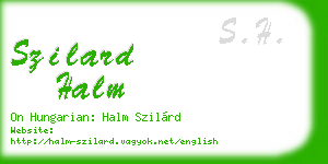 szilard halm business card